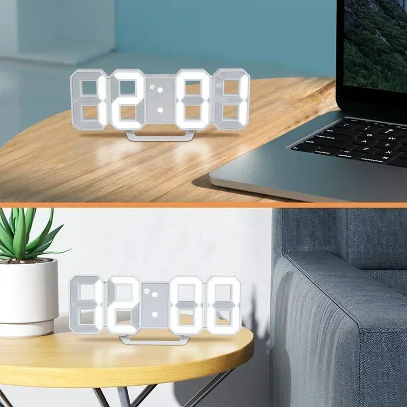 Modern 3D LED Digital Wall Clock - Stylish Multifunctional Home Decor with USB Power