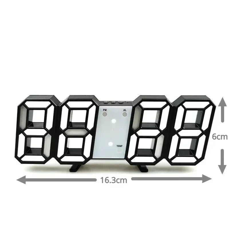 Modern 3D LED Digital Wall Clock - Stylish Multifunctional Home Decor with USB Power