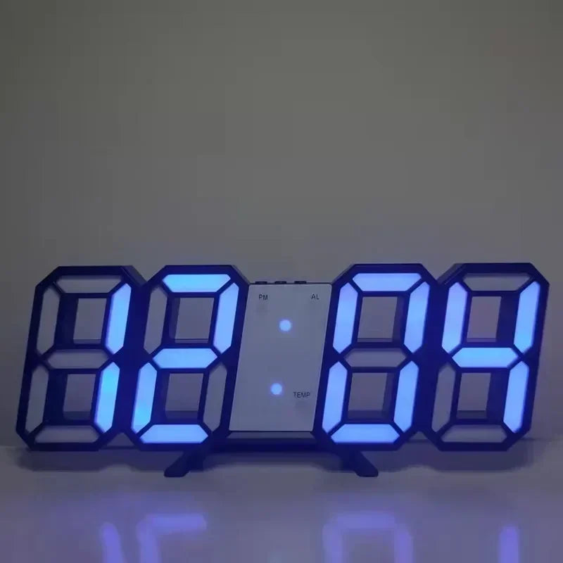 Modern 3D LED Digital Wall Clock - Stylish Multifunctional Home Decor with USB Power