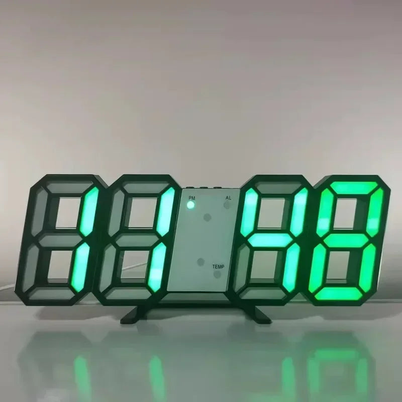 Modern 3D LED Digital Wall Clock - Stylish Multifunctional Home Decor with USB Power