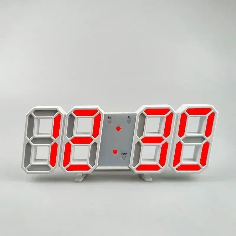 Modern 3D LED Digital Wall Clock - Stylish Multifunctional Home Decor with USB Power