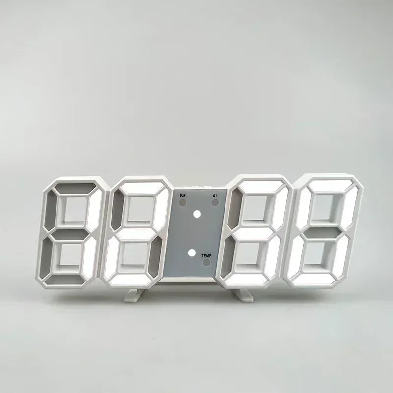 Modern 3D LED Digital Wall Clock - Stylish Multifunctional Home Decor with USB Power
