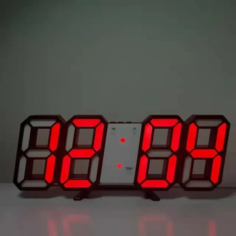 Modern 3D LED Digital Wall Clock - Stylish Multifunctional Home Decor with USB Power