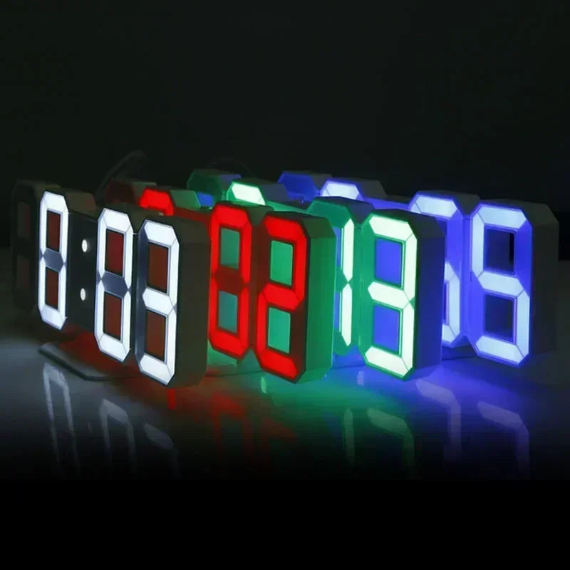 Modern 3D LED Digital Wall Clock - Stylish Multifunctional Home Decor with USB Power